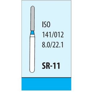 Бор алмазный турбинный Цилиндр закруглённый конец SR-11 (шт., синий) 141/012 Mani