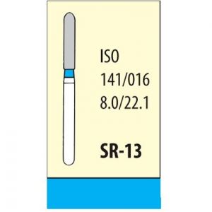 Бор алмазный турбинный Цилиндр закруглённый конец SR-13 (шт.,синий) 141/016 Mani